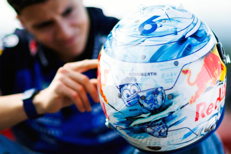 Isack Hadjar's helmet for the 2026 Dutch Grand Prix