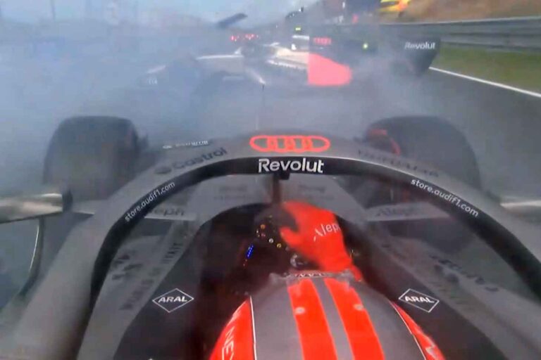 Hulkenberg swerves to avoid Bortoleto