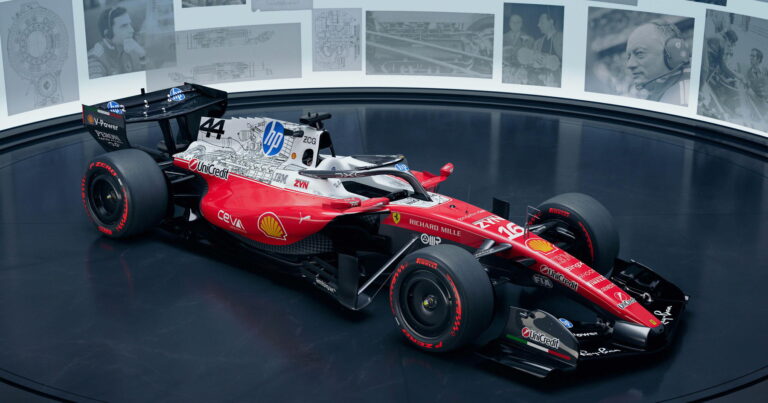 Ferrari unveil fresh F1 livery in special one-off 'blueprint' design